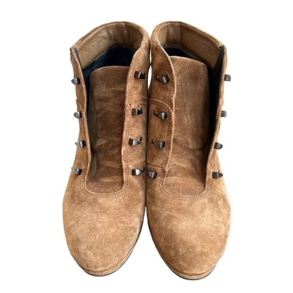Via Spiga Women's Suede Brown Lace Up Wedge Ankle Bootie size 10 - Picture 2 of 5